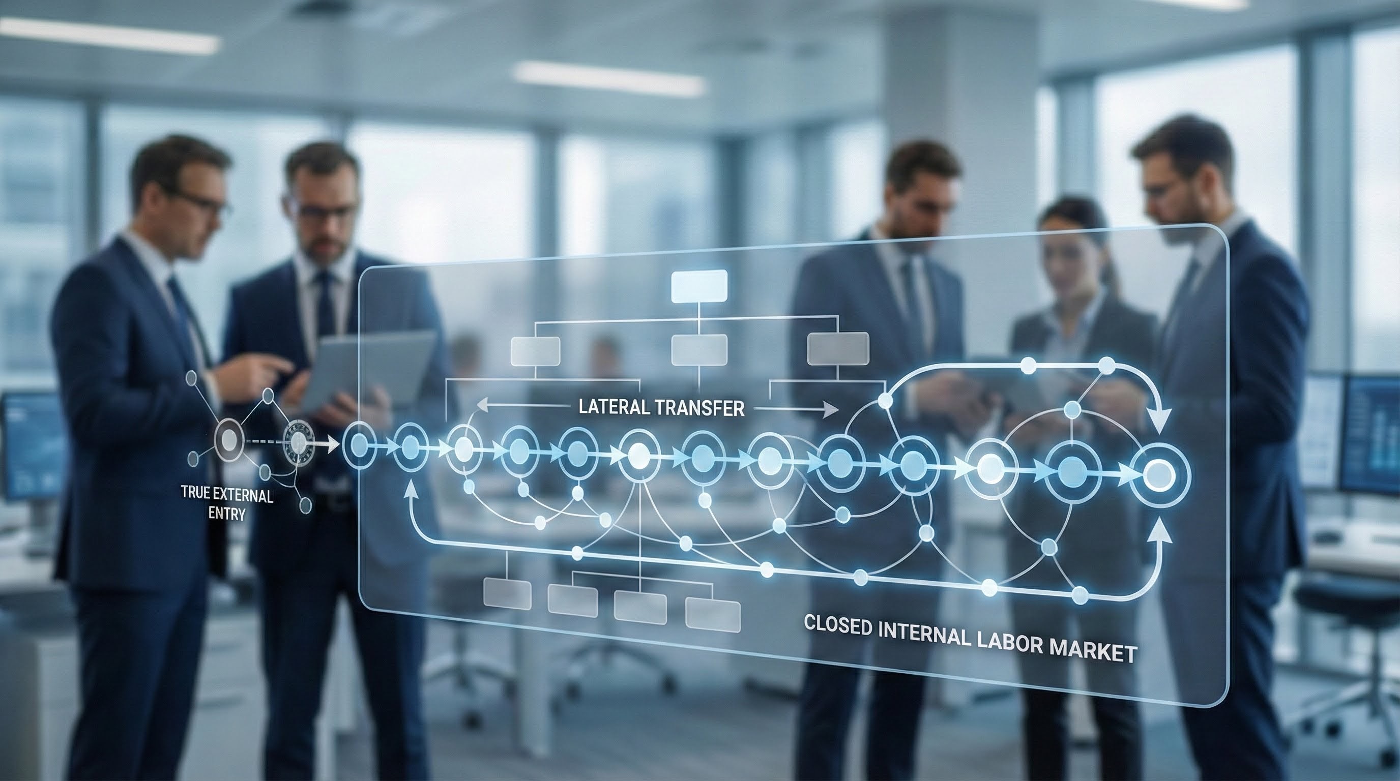 Corporate office chairs representing vacancy chains